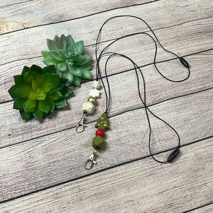 Handmade Beaded Lanyard Silicone Beads, Winter and Holiday, 2 lanyards